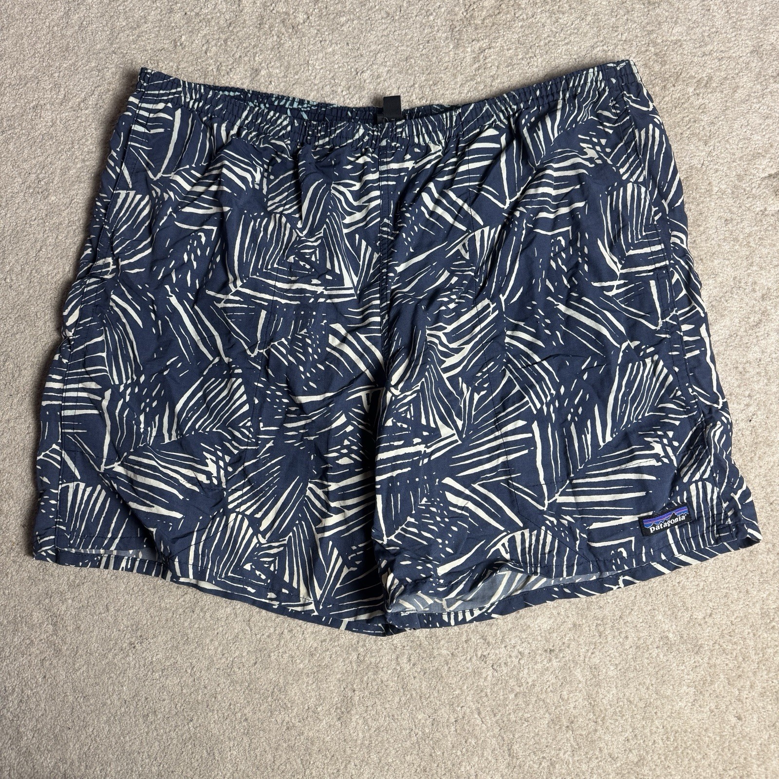 Patagonia Mens Floral Swim Board Shorts Inside Mesh Large Blue
