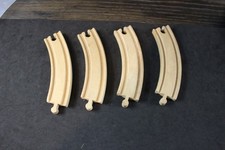 Wooden Curved Railway or Railroad Track 7 inches - 4 Pieces - w/Brio or Thomas