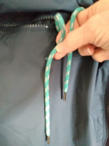 Aubrion Navy/Teal XL Equestrian Slit Back Horse Riding Hooded Women's Raincoat - Picture 13 of 13