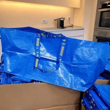 FRAKTA Large Bag IKEA Reusable Waterproof Foldable Blue Shopping Tote