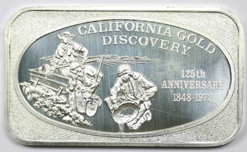 1973 California Gold Discovery US Silver Corp USSC Silver Bar 1 Troy oz