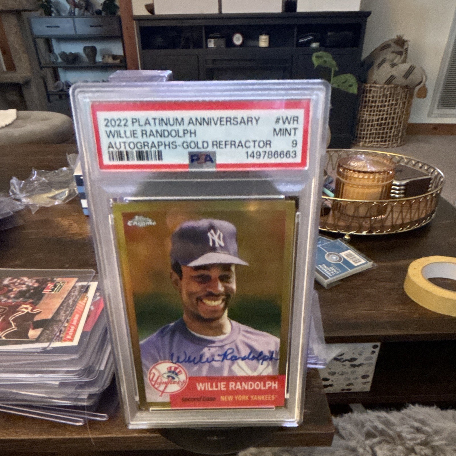 2022 Topps Chrome Autographs Willie Randolph #CPA-WR Gold Refractor /50 (AU)