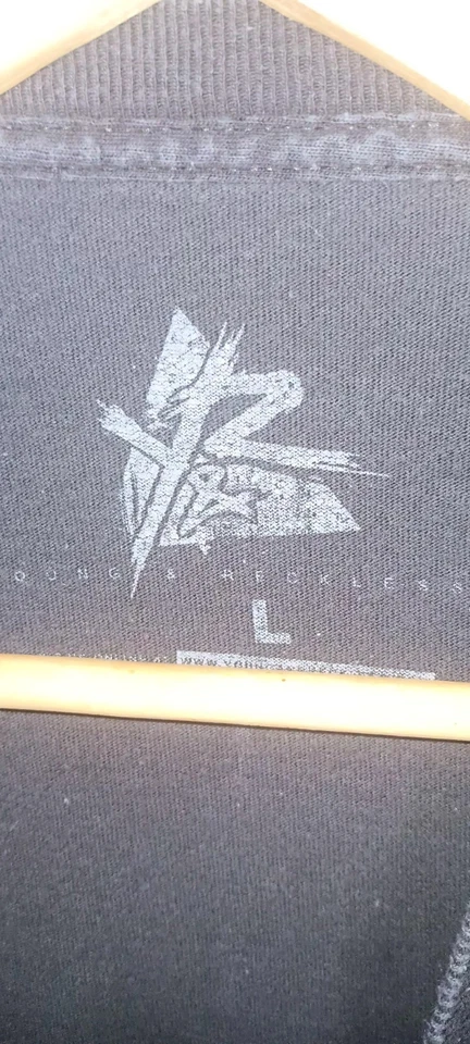 Camiseta joven imprudente Y2k manga corta para hombre talla grande negra letras descoloridas... Foto 2 de 4