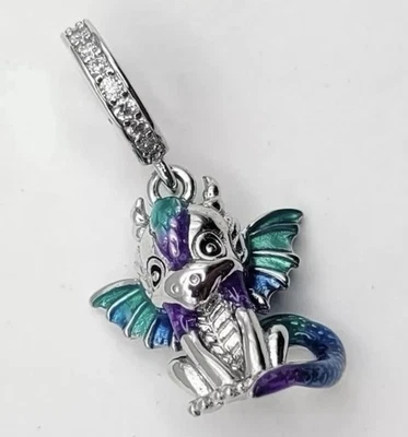 925 Sterling Silver Baby Dragon Charm Pendant For Bracelet /Necklace - Image 1 of 2