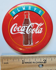 Always Coca Cola  vtg pin button pinback