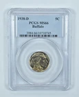 1938-D Indian Head Buffalo Nickel MS66 PCGS Blue Label