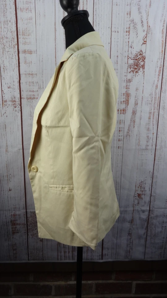 Chaqueta Blazer Papaya Mujer’s Mediana Beige Forrada Bolsillos Delanteros Un Botón Carrera Foto 4 de 4