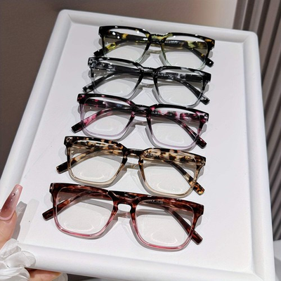 #ad 5 Pack Color Block Reading Glasses: Square Full Frame with Spring Hinges $19.99