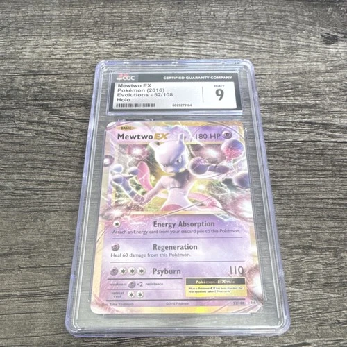 Pokémon Mewtwo EX CGC 9 Ultra Rare Holo Evolutions 52/108 Card English