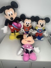 Lot Of 4 Vintage Mickey and Minnie Mouse Plush Dolls See Description and Photos
