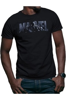 Marvel Mens Black Panther Logo Fill Black Shirt NWT XL