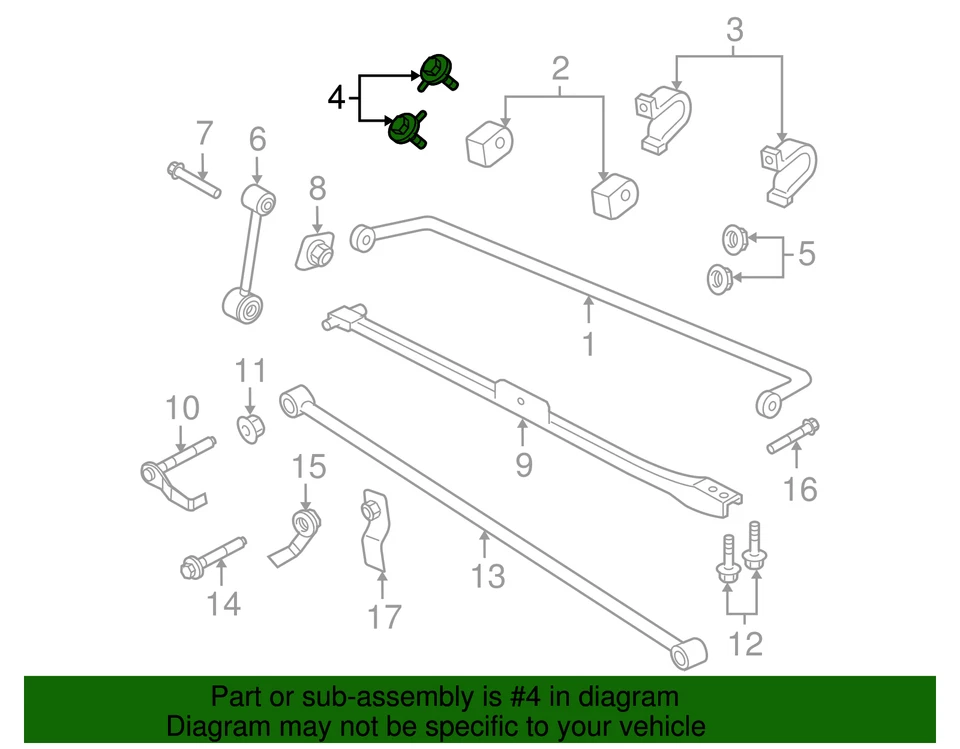 Original Ford Mustang 2005-2014 - Perno de barra estabilizadora W711368-S439 Foto 2 de 4