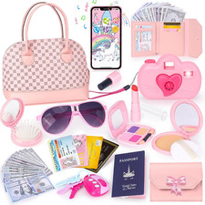 Toddler Play Purse for Little Girls, 35PCS Kids Purse with Pretend Play Princess