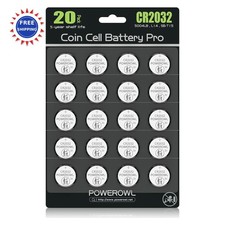 CR2032 Lithium Batteries 20 Pack 3V Long Lasting Leak POWEROWL High Capacity