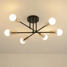 Modern Ceiling Light Fixture, Sputnik Chandelier 6 Lights, Mid Century Vintag...