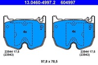 1 X Bremsbelagsatz BremsbeläGe ATE 13.0460-4997.2 FüR
