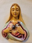 Vintage 1940s Chalkware 3D Madonna Virgin Mary & Jesus Religious Wall Hangings — photo 4