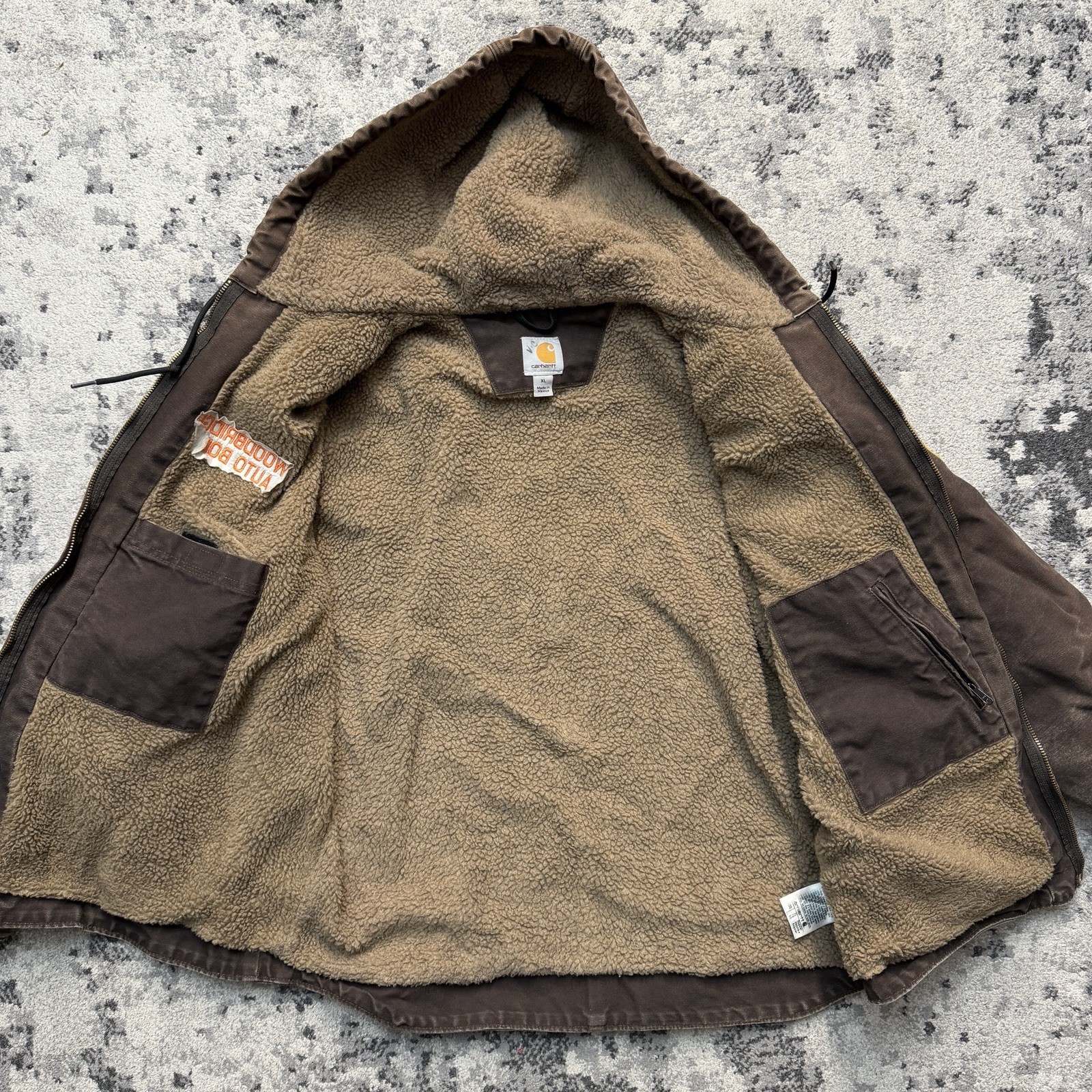 Vintage Y2K Carhartt Sierra Jacket J141 DKB XL Sherpa Lined Dark Brown Canvas thumbnail 2