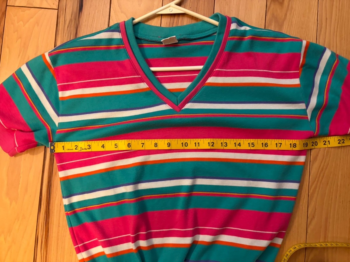 Jansen V Neck Vintage Striped Knit Banded Shirt - USA - Medium | eBay