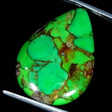 13.90Cts Lab-Created Nice Green Copper Turquoise Pear Cabochon 16X22X4MM