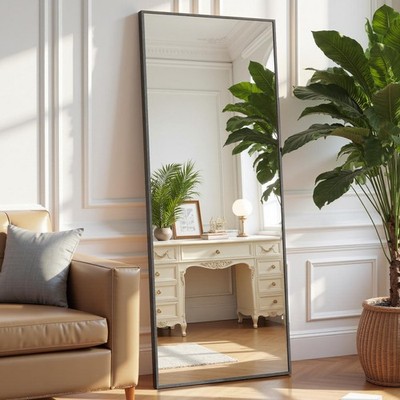 Full Length Mirror, 59''x16'' Full Body Mirror, Standing Mirror with Tempered G...