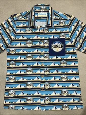 Shinesty Mahalo Berds Busch Short Sleeve Shirt Button Down Men's Sz Medium