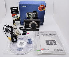 Canon PowerShot SX200 IS Black 12MP Digital Camera English Menu - Bundle Tested