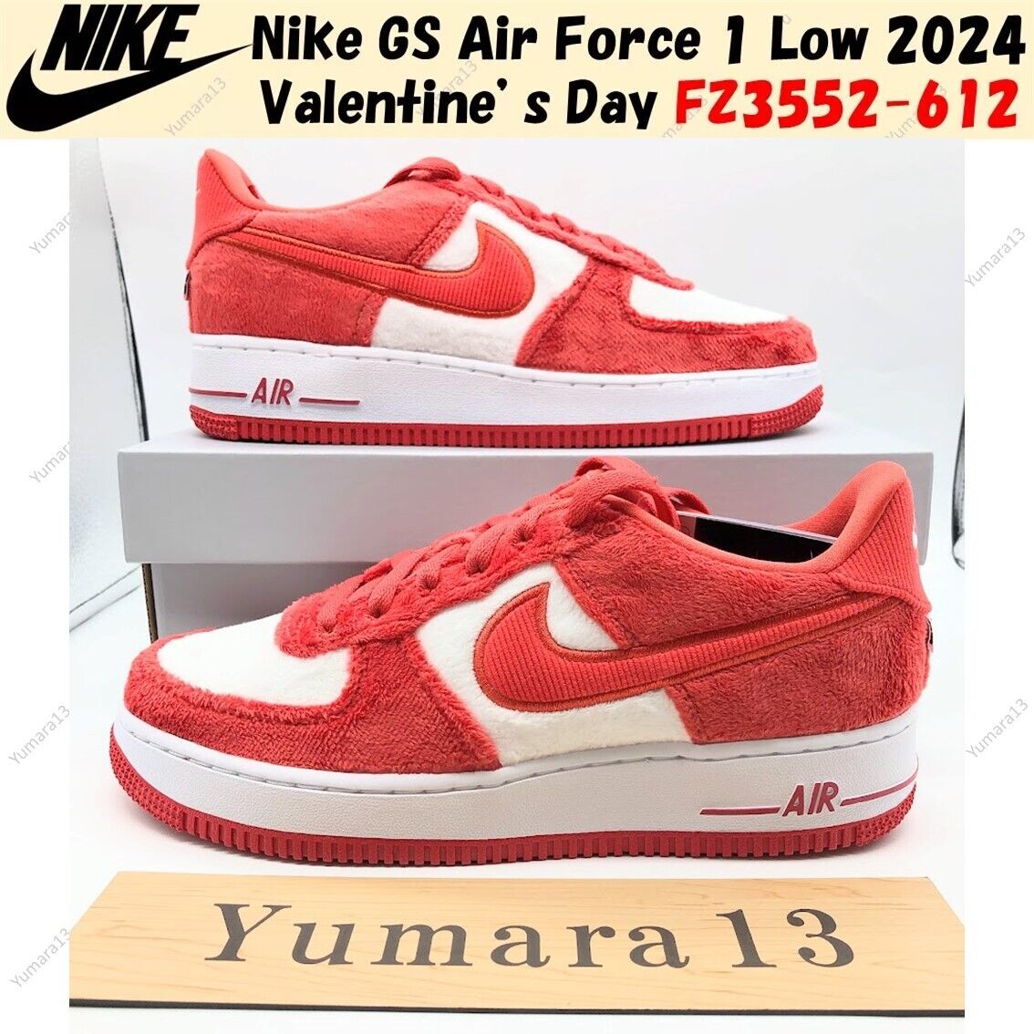 Nike GS Air Force 1 Low 2024 Valentine's Day FZ3552-612 Size Nike GS Air Force 1 Low 2024 Valentine's Day FZ3552-612 Size