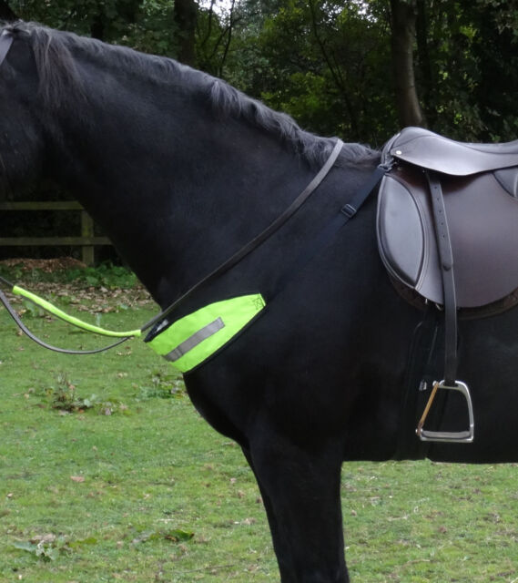 Fluorescent hi viz chest strap - yellow or pink - for horse riding