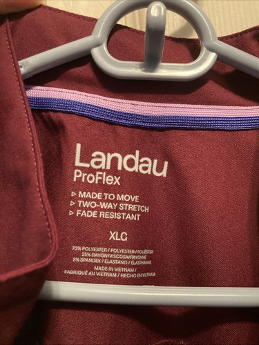 Landau ProFlex WOMENS Full ZIP WINE Scrub Jacket LJ701 SZ XL NWOT - Picture 2 of 15