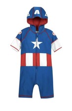 Captain America Wetsuit w/Hood Kids DISNEY STORE Boys Swimsuit NWT Size 2T