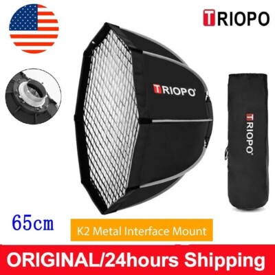 US Triopo K2-65 25.6''/65cm Studio Flash Quick Release Octagon Softbox With Grid