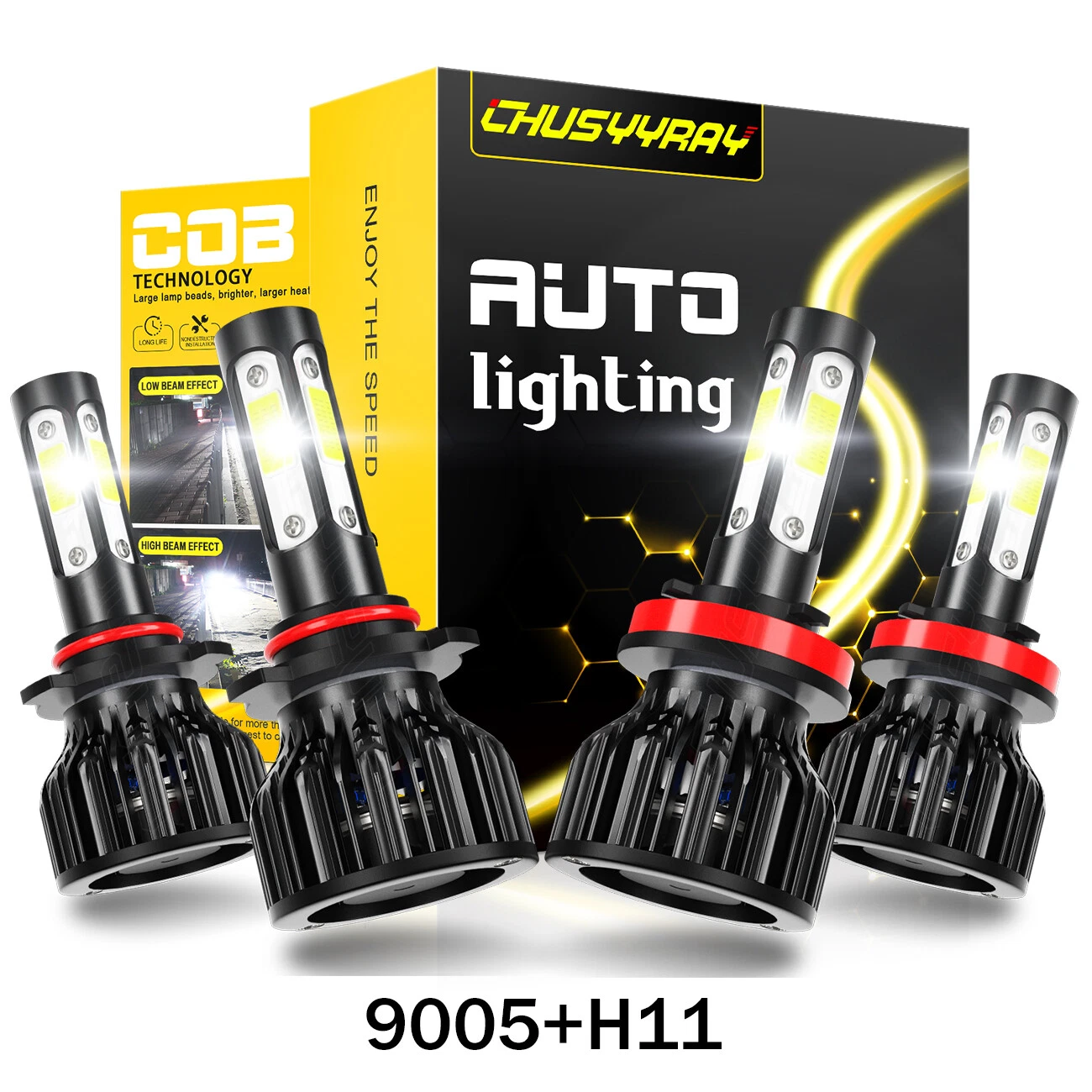For Ram 2500 Crew Cab Pickup 4-Door 2013-2018 LED Headlights High Low Beam Bulbs