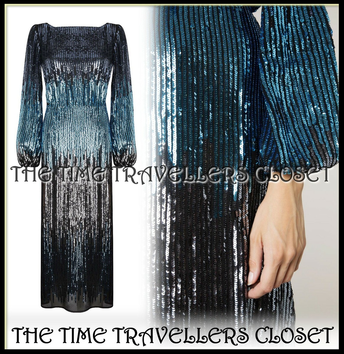 flowy black long sleeve dress Gita Black Halter-Neck Long-Sleeve Maxi Dress – Club L London