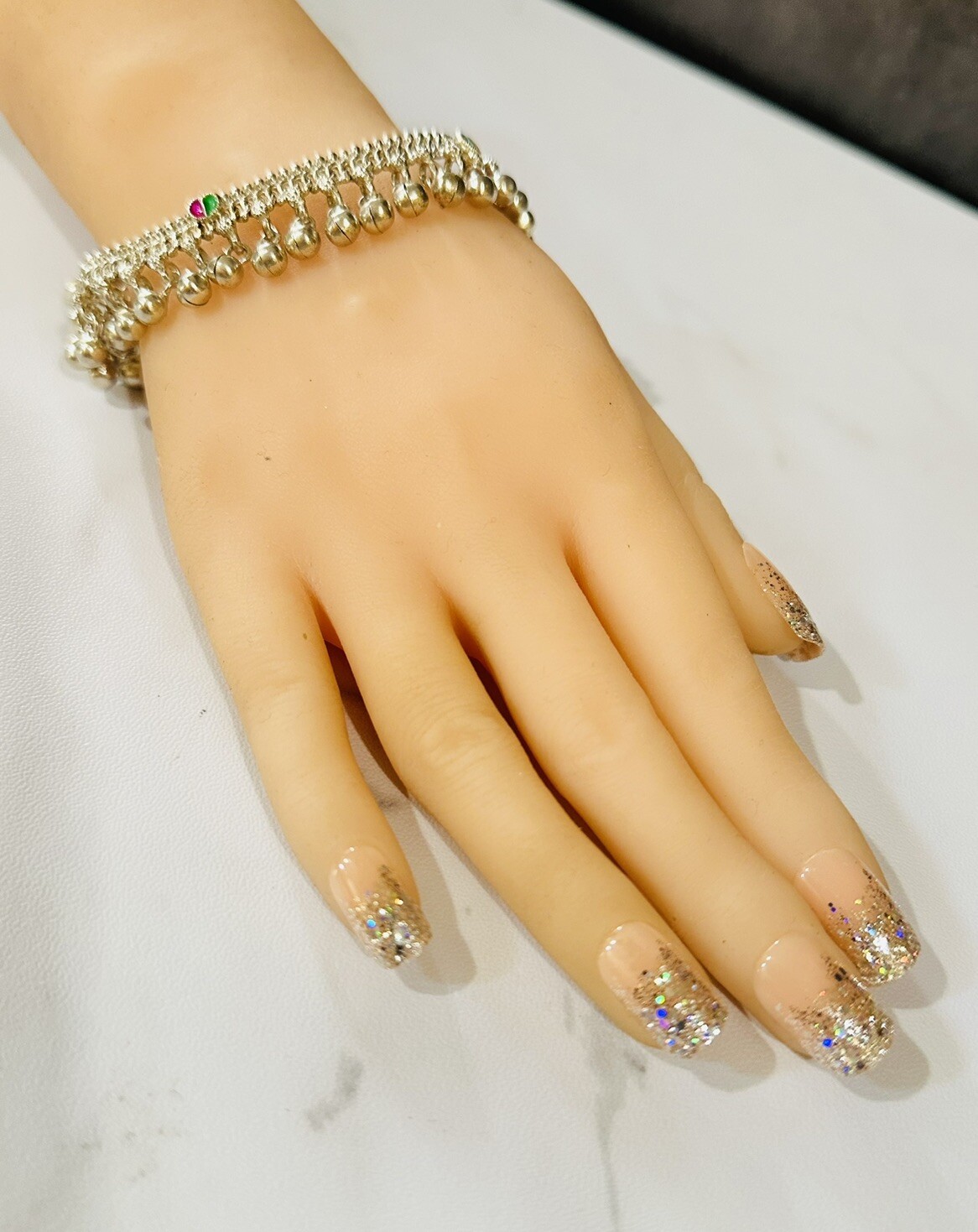 handmade solid sterling silver jingling bells Ank… - image 4