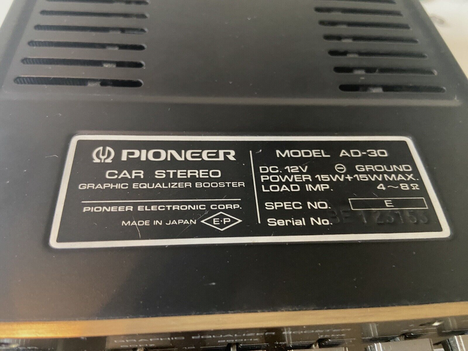 Vintage Pioneer AD30 Car Stereo Graphic Equalizer Booster eBay