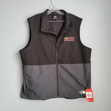 The North Face XL Men Castle Rock Soft Shell Full Zip Vest Embroidered Grey
