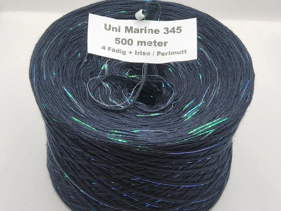 1,40EURO/100 m Bobbel Tiefschwarz 4 Fädig + Irise Perlenglanz Farbverlaufsgarn - Bild 3 von 3