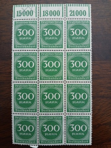 GERMANY - 1923 - 300 MARK - BLOCK OF 12 STAMPS - MNH - Picture 2 of 2