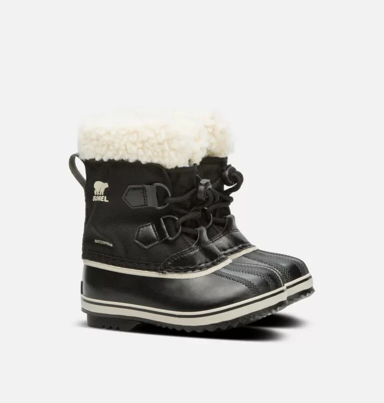 BOTA IMPERMEABLE PARA NIÑOS SOREL $90.00 YOOT PAC™ NYLON, Talla 13 Negra Foto 2 de 4