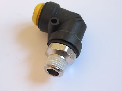 12 mm Außendurchmesser x 1/4 Zoll BSPT Stecker drehbarer Winkel KELM pneumatisch metrisch & BSPT #16A162