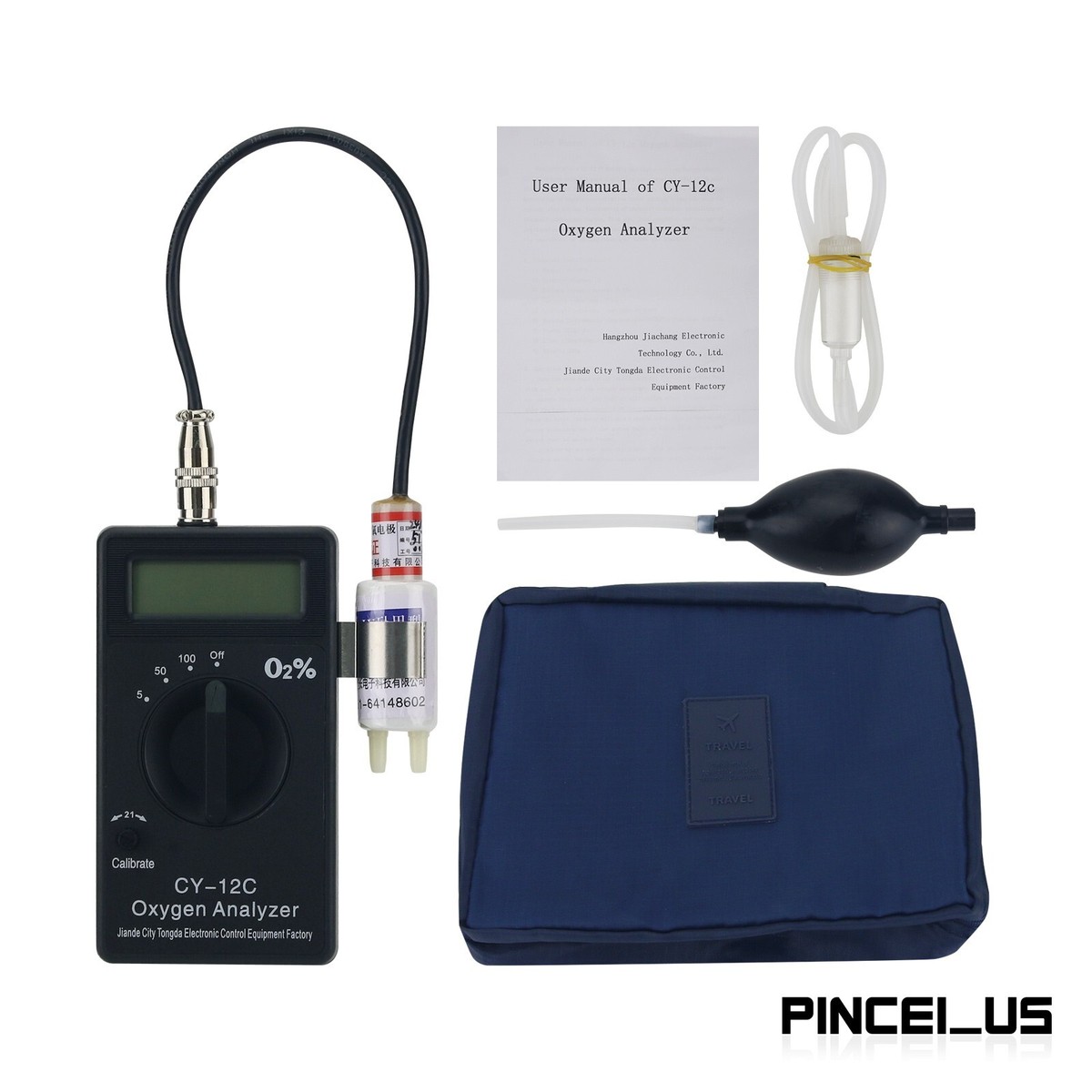 IKOU CY-12C Oxygen Analyzer 家庭用 ペット酸素濃度計 CY-12C Handheld Oxygen Analyzer Full Set Measures 0-100% Oxygen