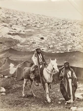 c. 1870's Bedouins of the Moab Albumen Photograph by Félix Adrien Bonfils