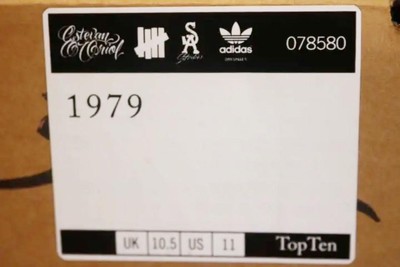 Adidas Original *11/650 Top Ten Hi undefeated X Estevan Oriol Sneakers Size 12 Adidas Top Ten x Undefeated x Estevan Oriol 1979 US11 UK10.5  main image 2