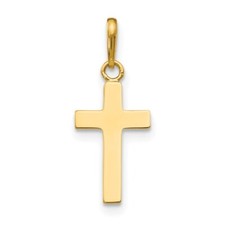 14k Yellow Gold Children's Cross Pendant for Women