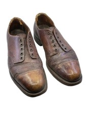 WW2 British Canadian Brown Officers Leather Shoes Size 10