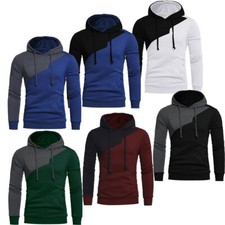 Mens Hoodie Hooded Sweatshirt Long Sleeve Pullover Activewear Tops Base T-shirt