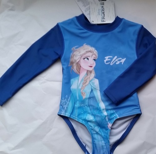 FROZEN ELSA Girl one-piece rashie sunsuit togs swimwear bathers SPF50+ size  1 | eBay