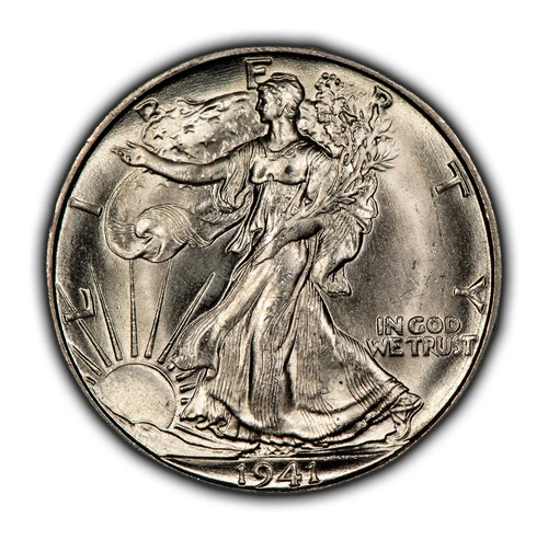 1941-D 50c Walking Liberty Silver Half Dollar - BU - SKU-H2923