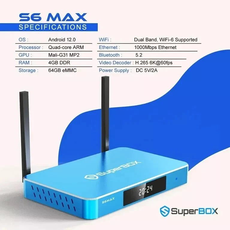SuperBox S6 Max Android TV Box - No Fees - Authorized Distributor - Fast Ship! - Image 3 of 4